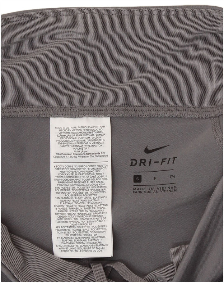 Nike Dame Dri Fit Capri Leggings UK 10 Small Grå Polyester