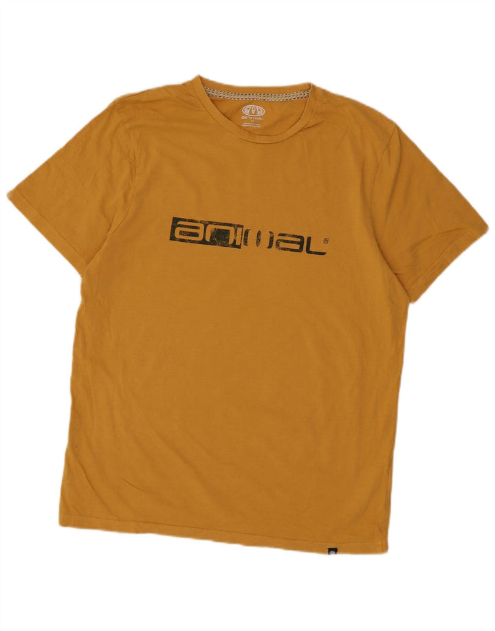 Animal Herre Grafisk T-Shirt Top Medium Gul Bomuld