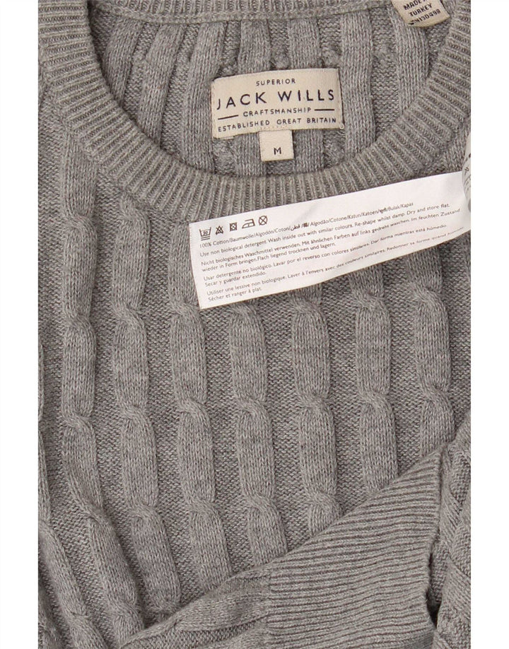 Jack Wills Herre Crew Neck Jumper Sweater Medium Grå Bomuld