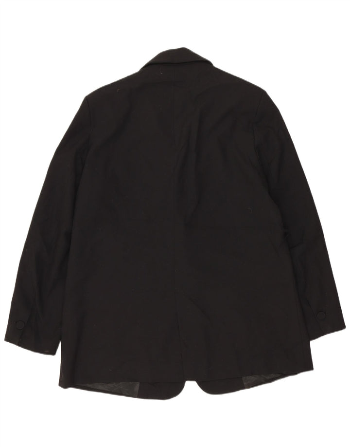 Zara Dame 1 Knap Blazer Jacket UK 14 Medium Sort Polyester