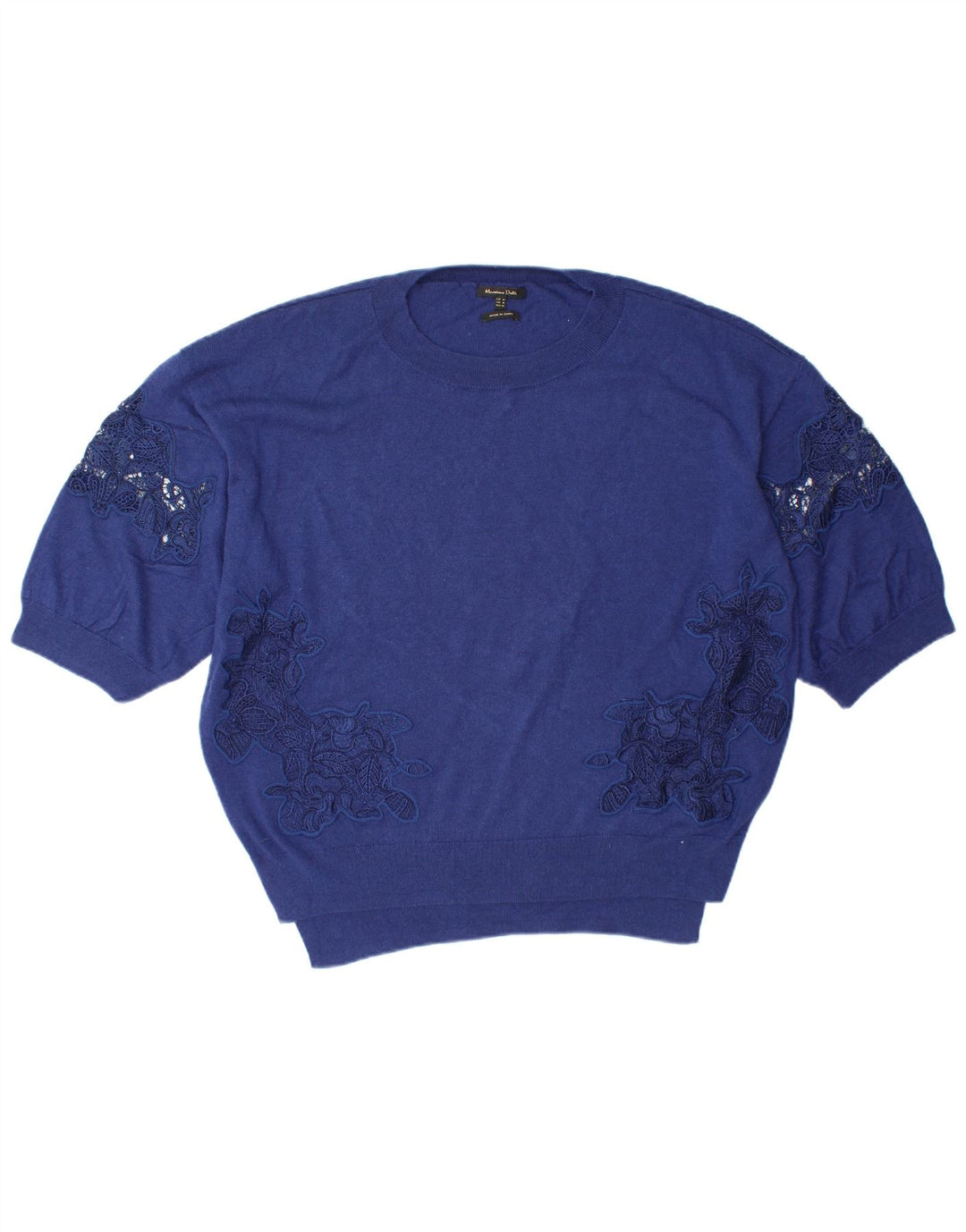 MASSIMO DUTTI Dame Oversized Crew Neck sweater UK 14 Medium Blue