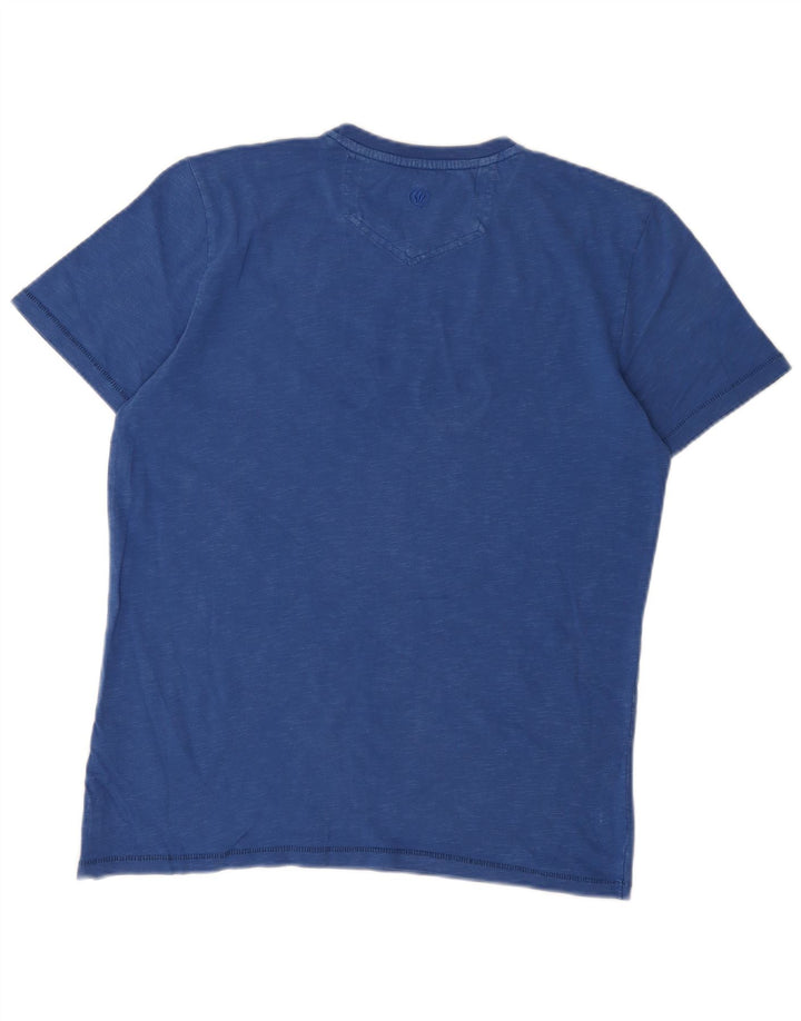Fat Face Herre grafisk T-shirt Top Medium Blue Bomuld