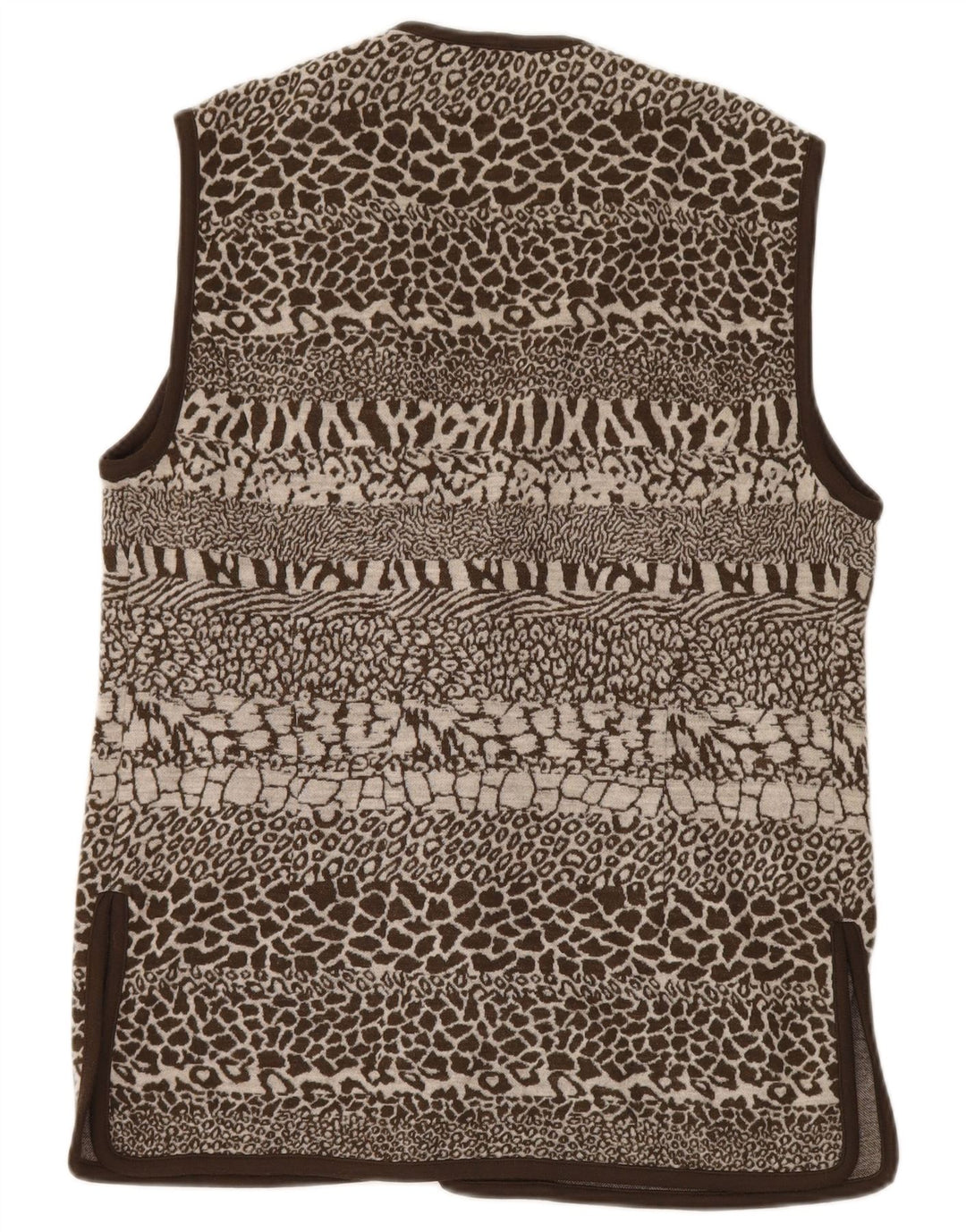 Pierre Cardin Dame Gilet IT 44 Medium Brun Animal Print Uld