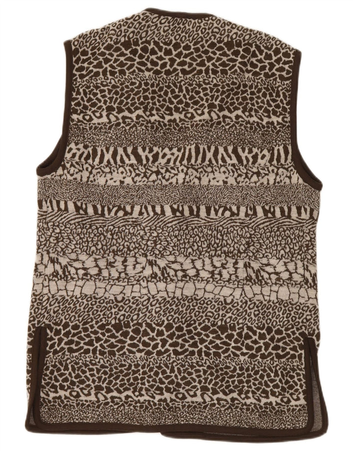 Pierre Cardin Dame Gilet IT 44 Medium Brun Animal Print Uld