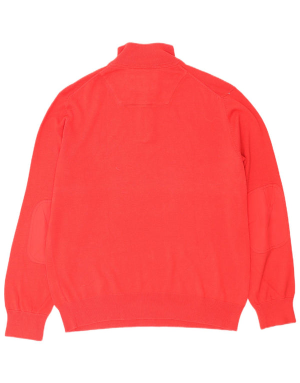 Timberland Mens Earthkeepers Regular Fit Zip Neck Jumper Sweater Large Red