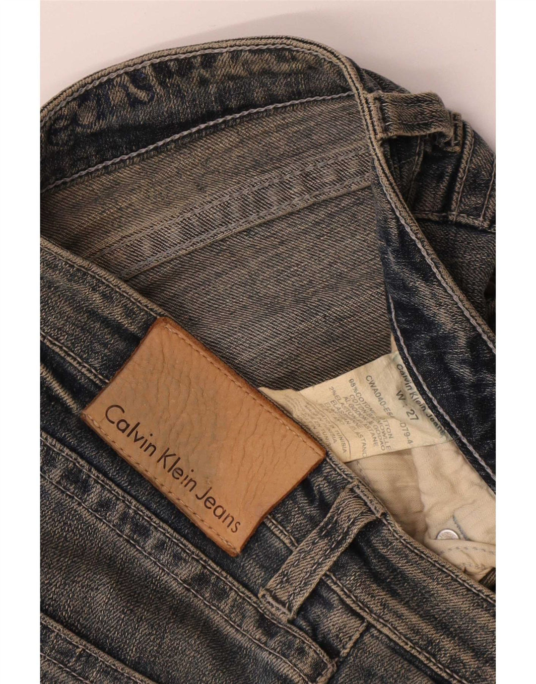 Calvin Klein Dame Slim Jeans W27 L34 Blå Bomuld