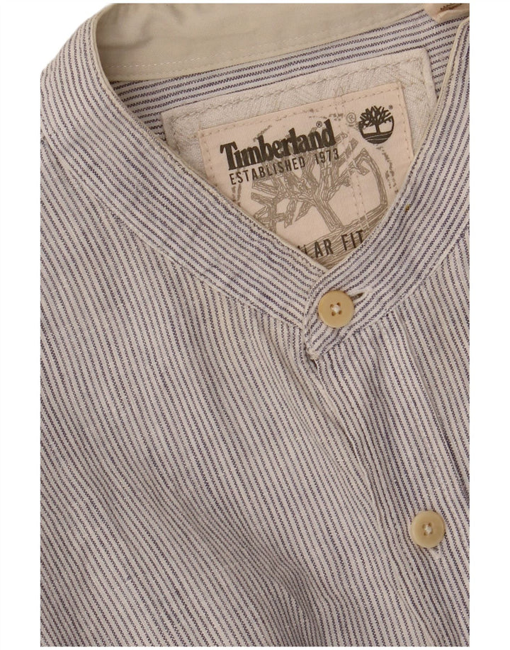 TIMBERLAND Herre Regular Fit Skjorte Large Blue Pinstripe Linen