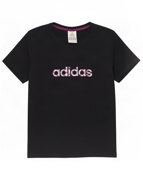 Adidas Dame Grafisk T-Shirt Top UK 18 XL Marineblå Bomuld