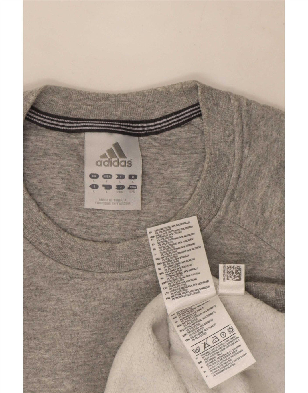 Adidas Sweatshirt-trøje til mænd, stor grå flækket bomuld
