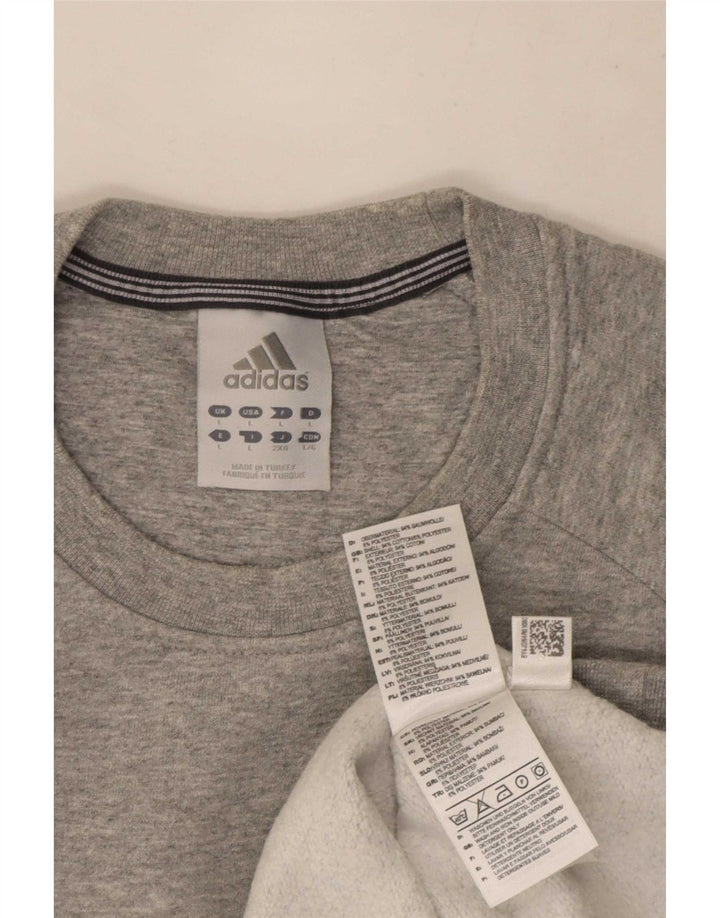Adidas Sweatshirt-trøje til mænd, stor grå flækket bomuld
