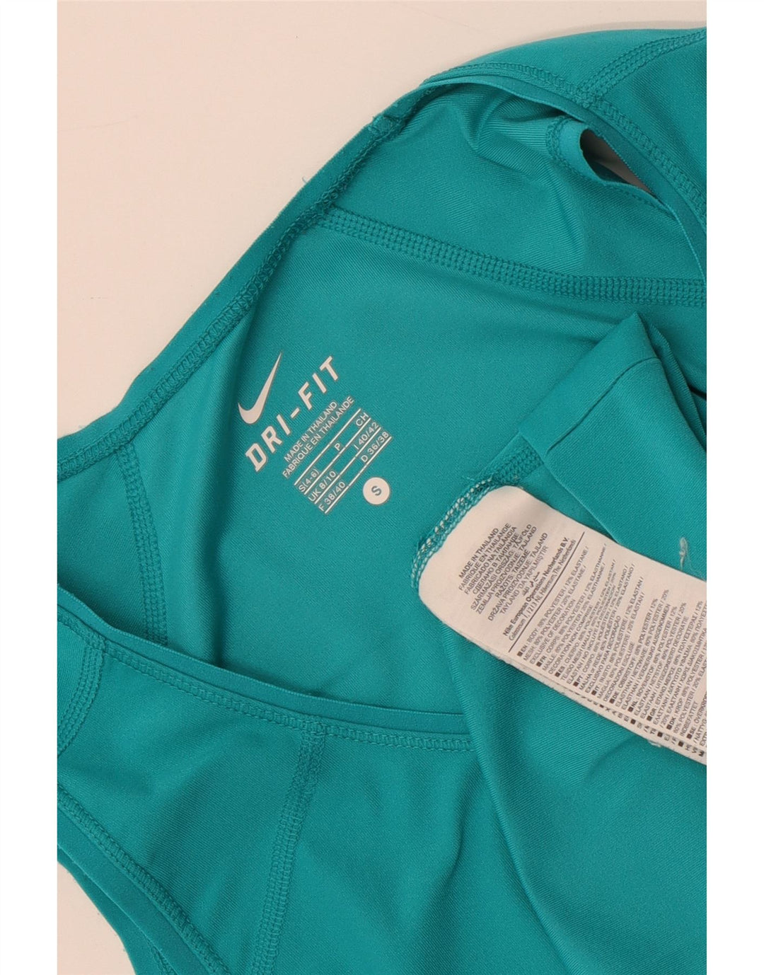 Nike Dame Dri Fit Vest Top UK 8/10 Lille turkis polyester