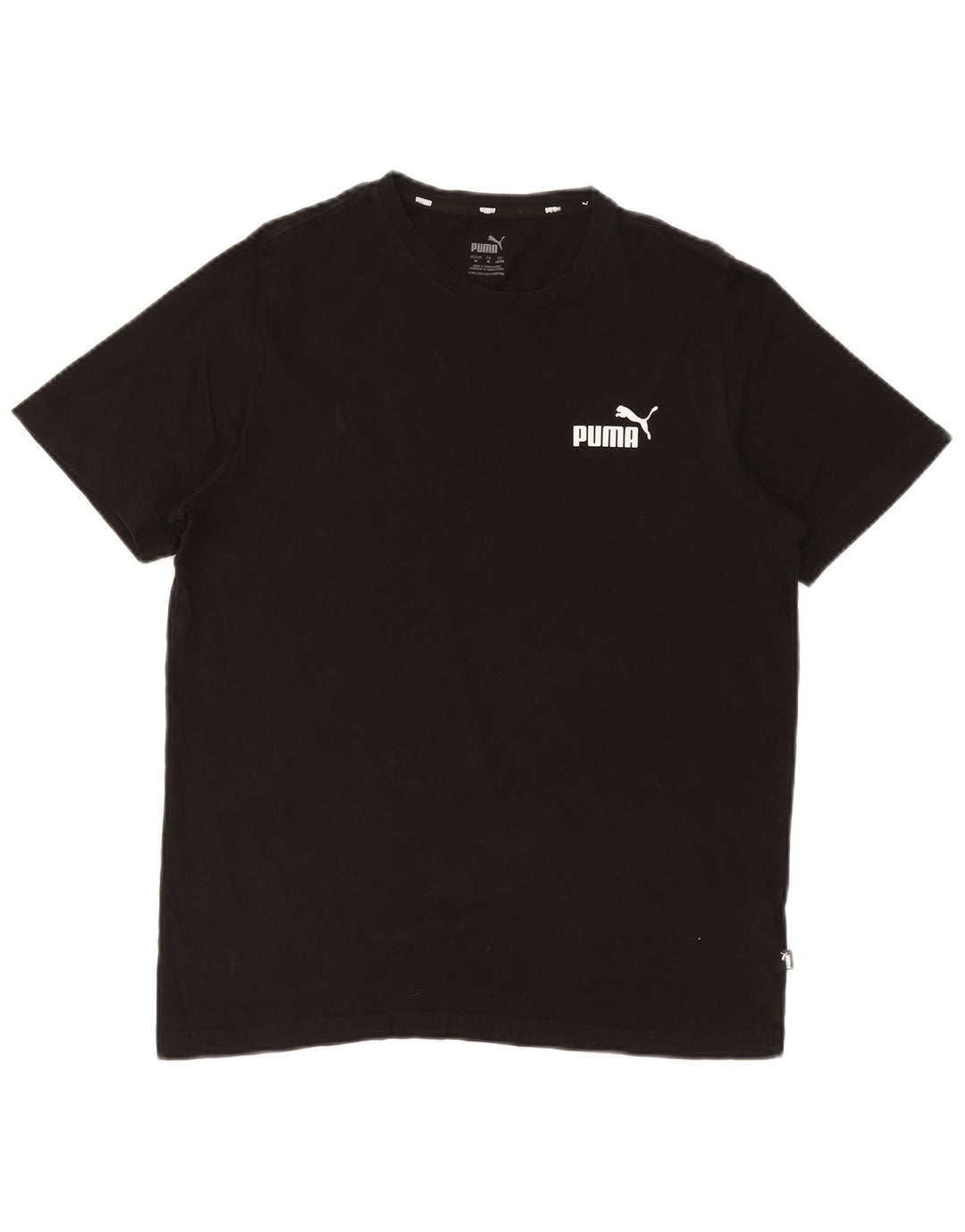 Puma Herre T-Shirt Top Medium Sort Bomuld