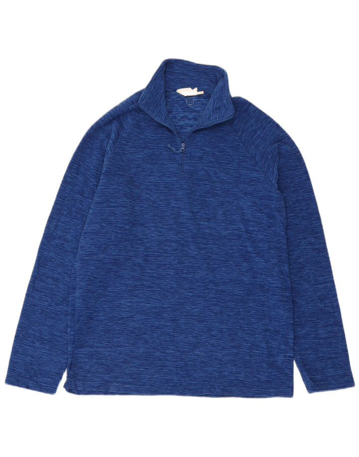 Mountain Warehouse Herre Zip Neck Fleece Jumper Medium Navy Blue Flecked