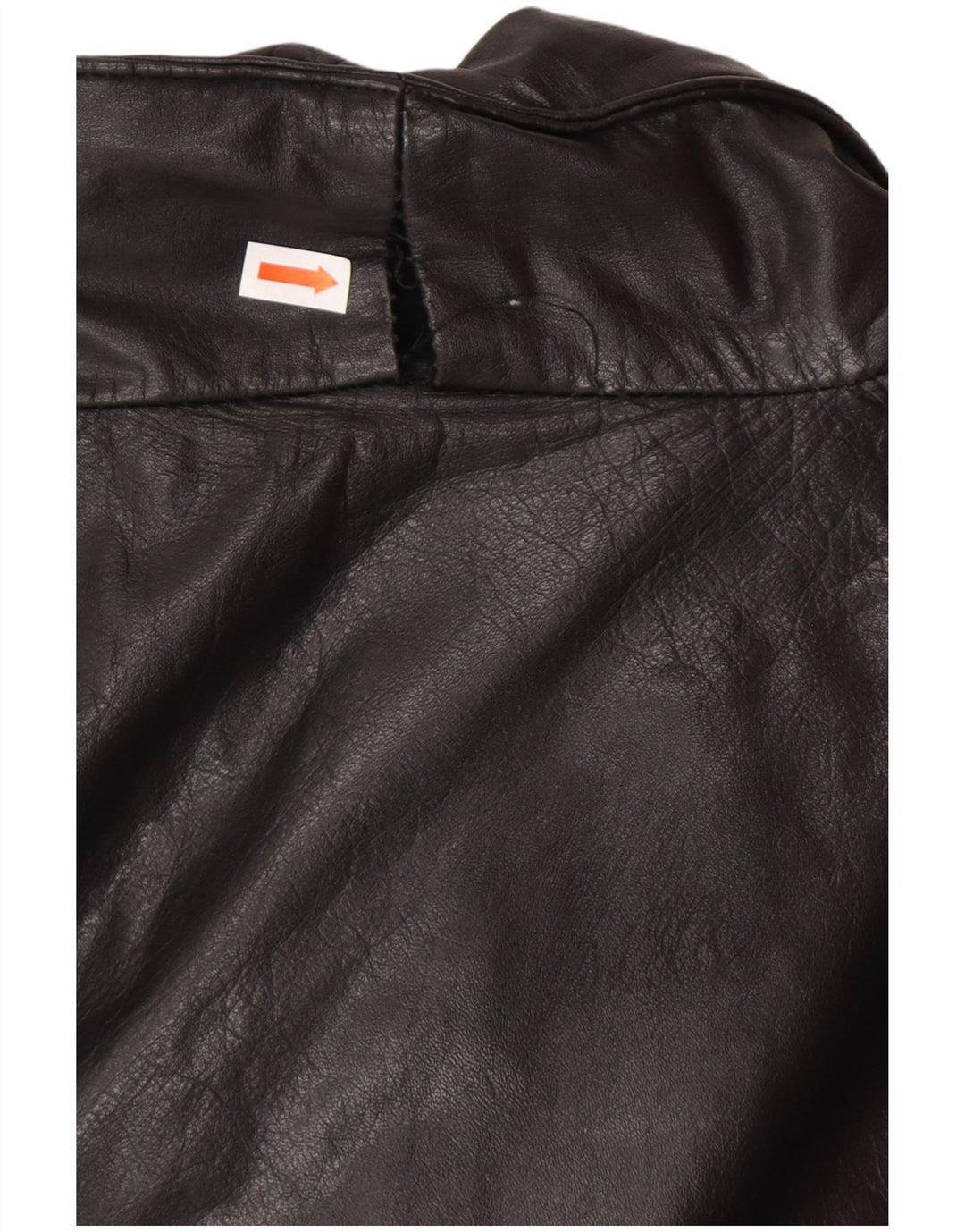 VINTAGE Oversized læderfrakke til kvinder UK 14 Medium sort læder