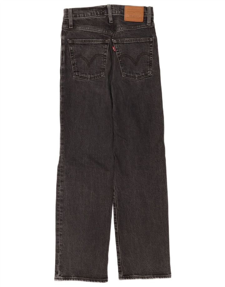 Levi's Dame Ribcage Straight Jeans W24 L28 Grå Bomuld