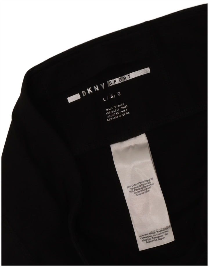 Dkny Womens Grafiske Leggings UK 14 Large Black Bomuld