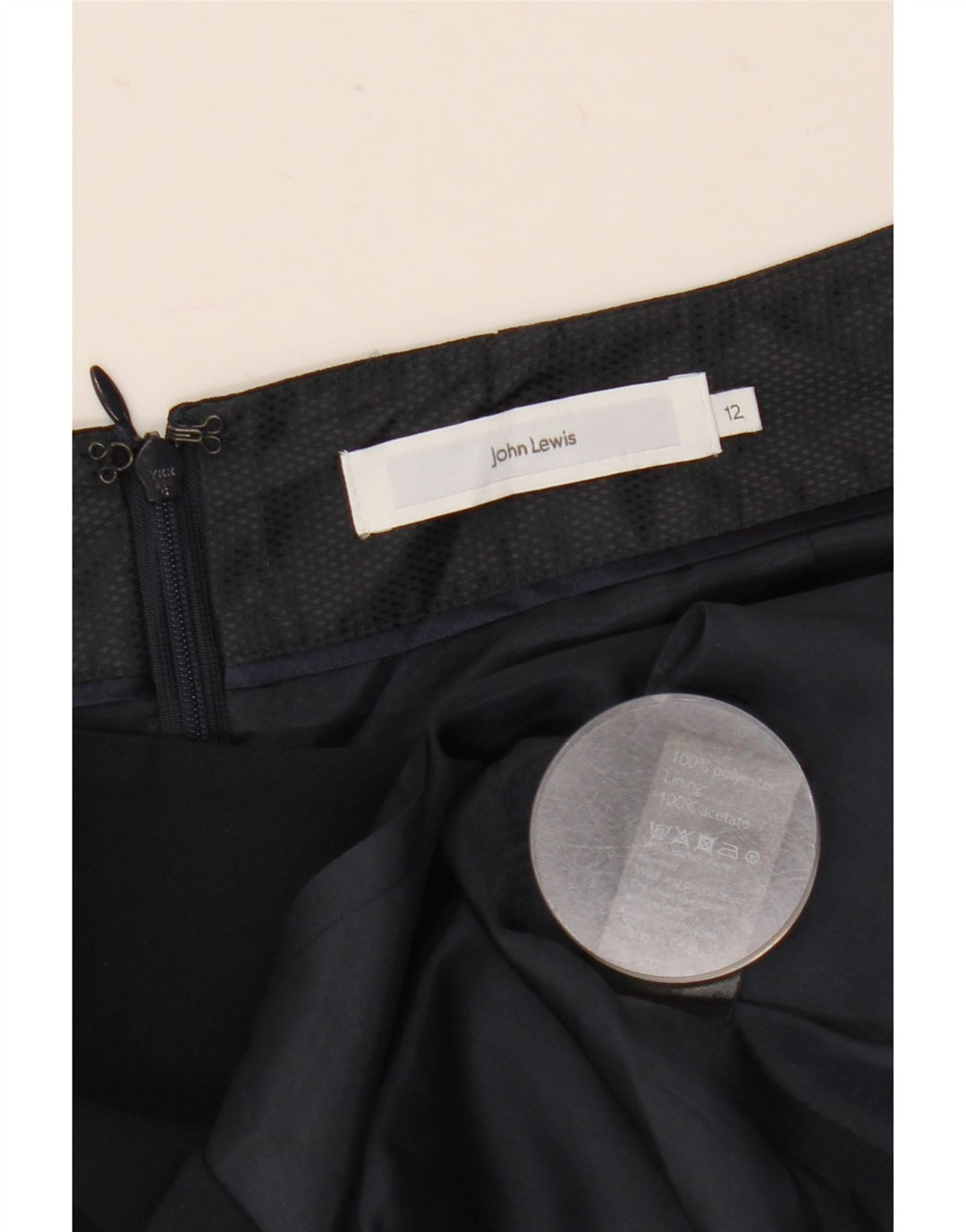 John Lewis Pencil Nederdel til kvinder UK 12 Medium W30 Marineblå polyester