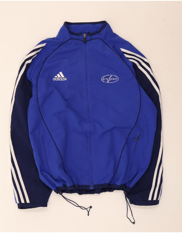 Adidas Herre grafisk træningsdragt Topjakke UK 40/42 Medium Blue Colourblock