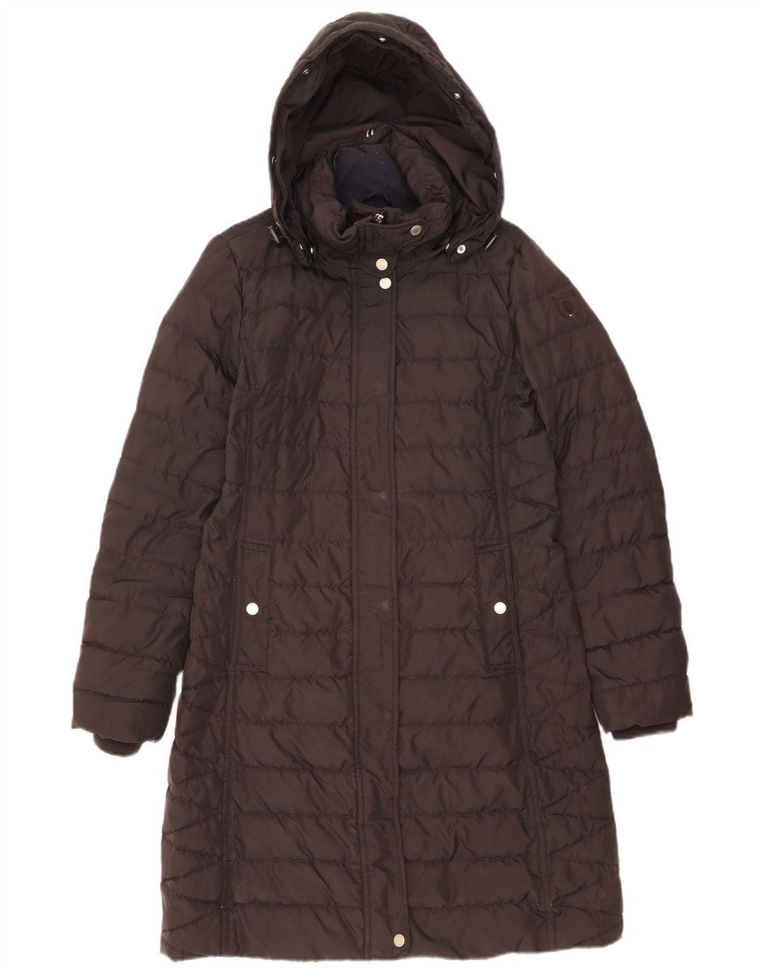Tommy Hilfiger Dame Hætte Polstret Frakke UK 16 Small Black Polyester