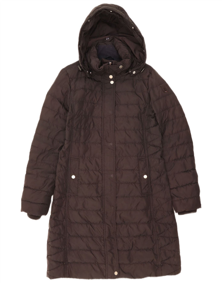 Tommy Hilfiger Dame Hætte Polstret Frakke UK 16 Small Black Polyester