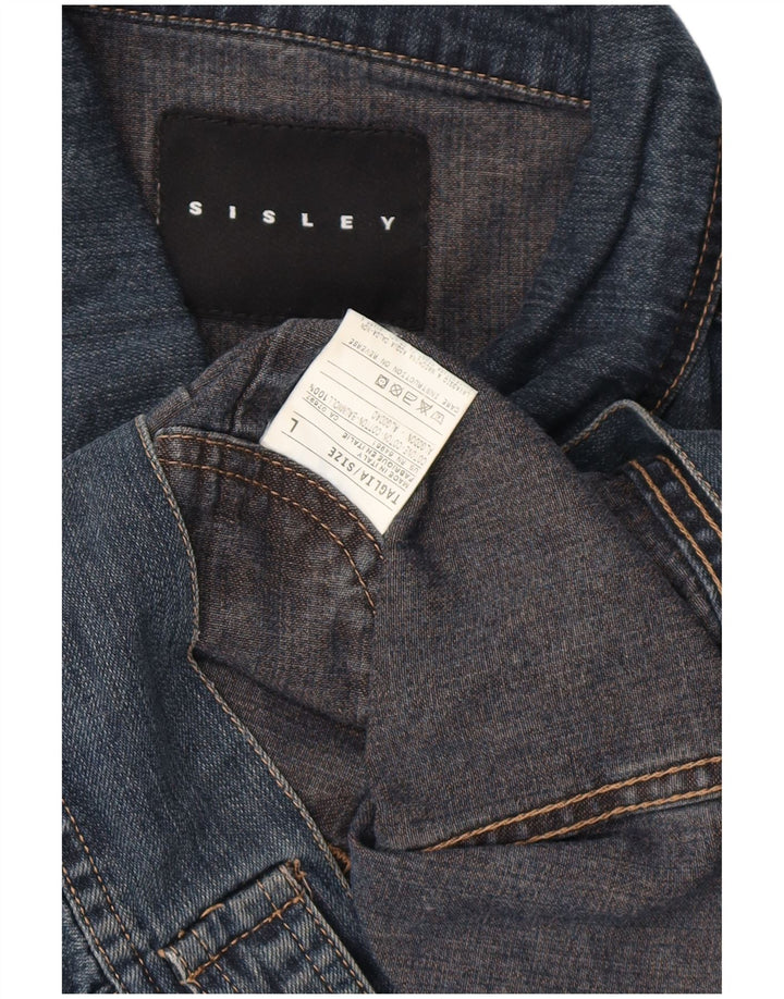 Sisley Herre denimjakke UK 40 Large Blue Cotton
