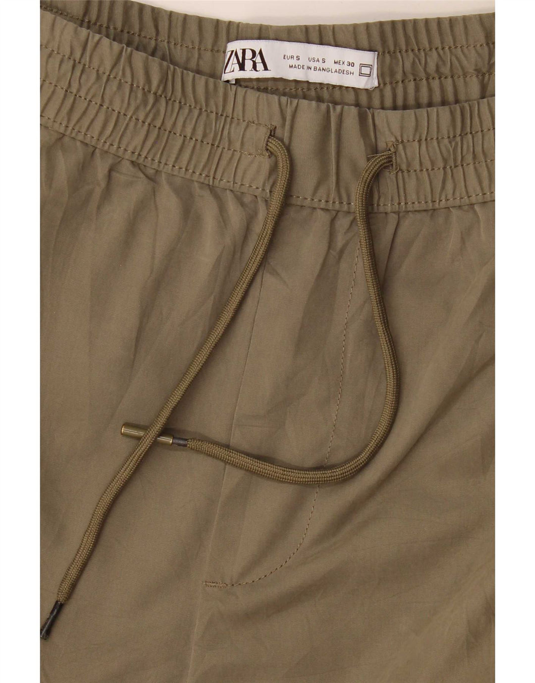Zara Dame Joggers Cargo Bukser Small W30 L25 Khaki