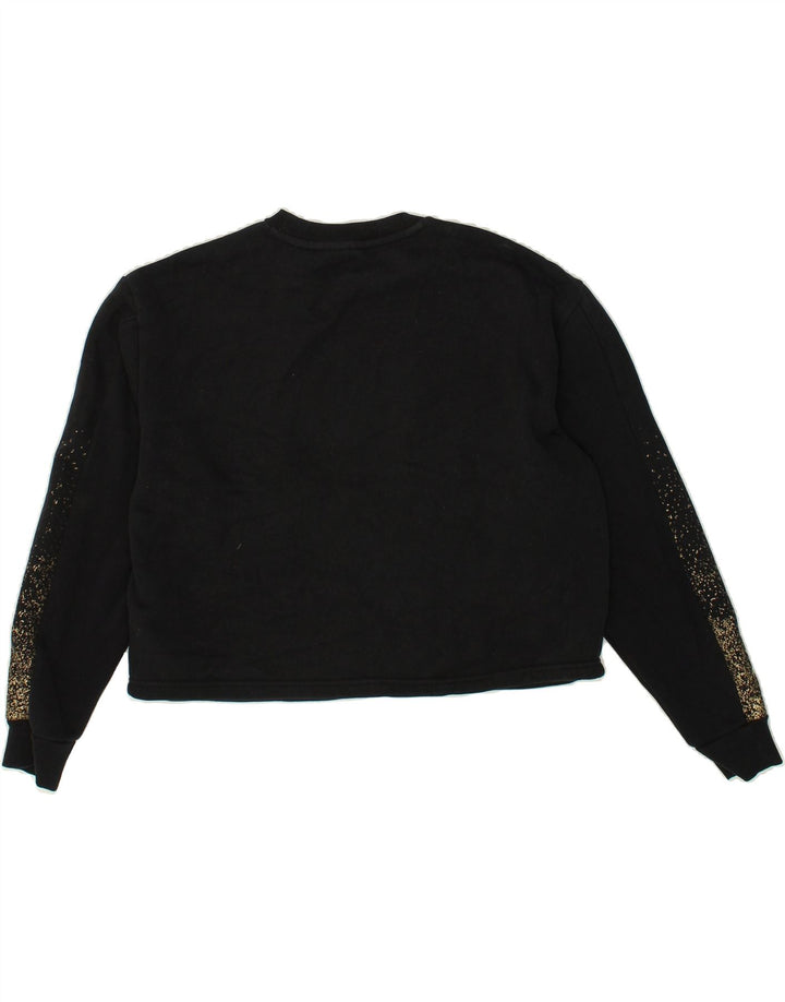 PUMA Womens Oversized Crop Graphic Sweatshirt Jumper UK 16 Large Black Vintage Puma and Second-Hand Puma from Messina Hembry 