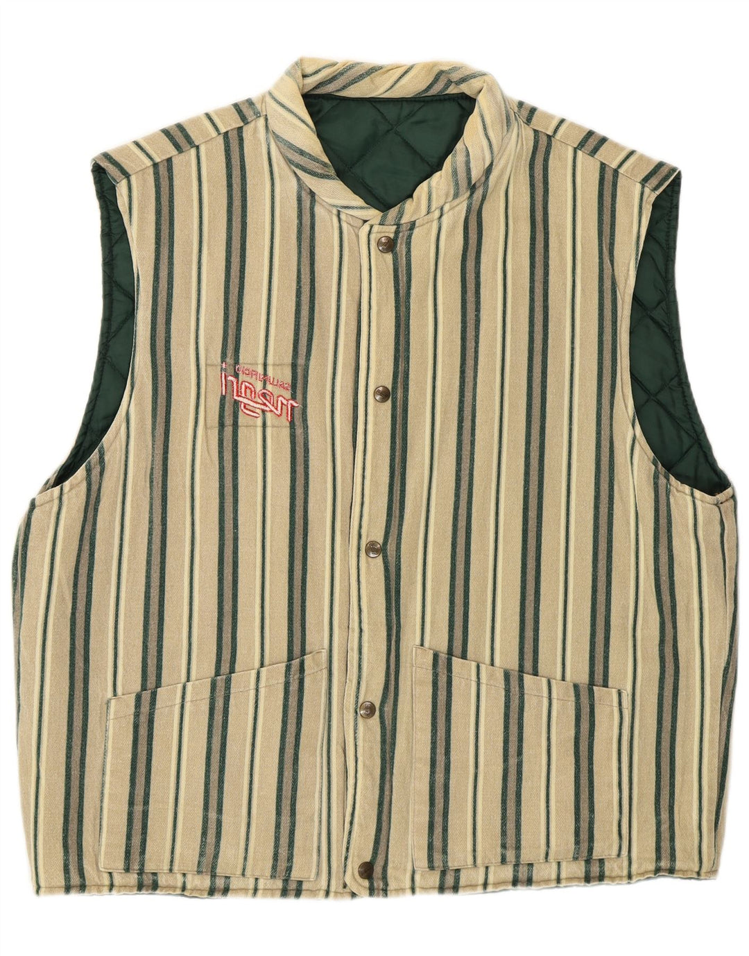 Creative Herre Vendbar Quiltet Gilet UK 40 Large Green