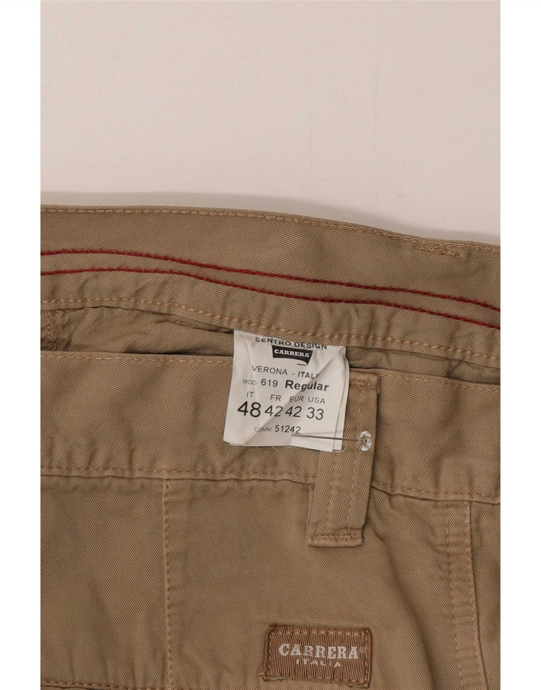 Carrera Straight Cargo Bukser til mænd IT 48 Medium W33 L34 Beige Bomuld