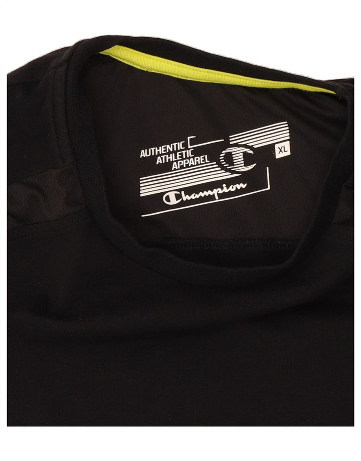 CHAMPION Womens T-Shirt Top UK 18 XL Black Vintage Champion and Second-Hand Champion from Messina Hembry 