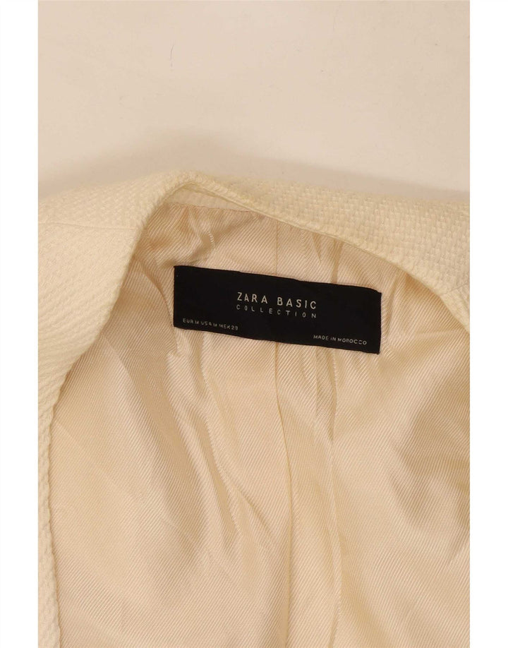 Zara Womens Open Blazer Jacket UK 12 Medium Off White