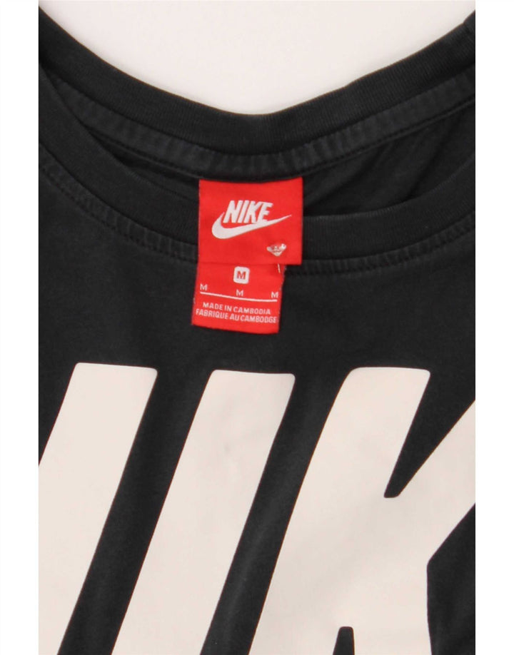 Nike grafisk T-shirt top til kvinder UK 14 Medium Sort