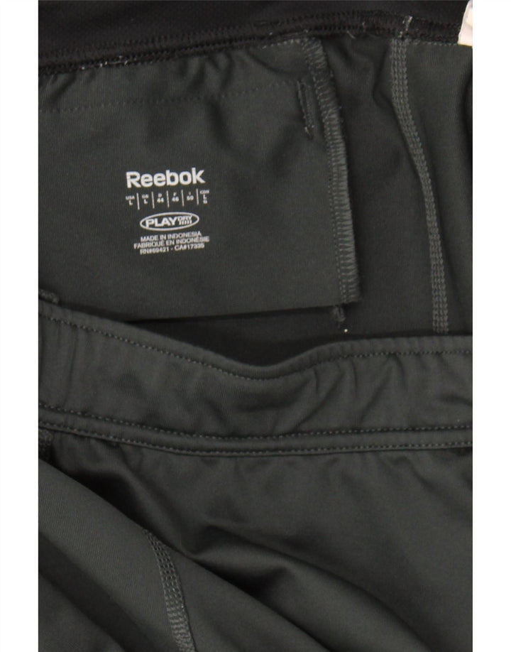REEBOK Womens Tracksuit Trousers UK 14 Large  Grey Colourblock Polyester Vintage Reebok and Second-Hand Reebok from Messina Hembry 