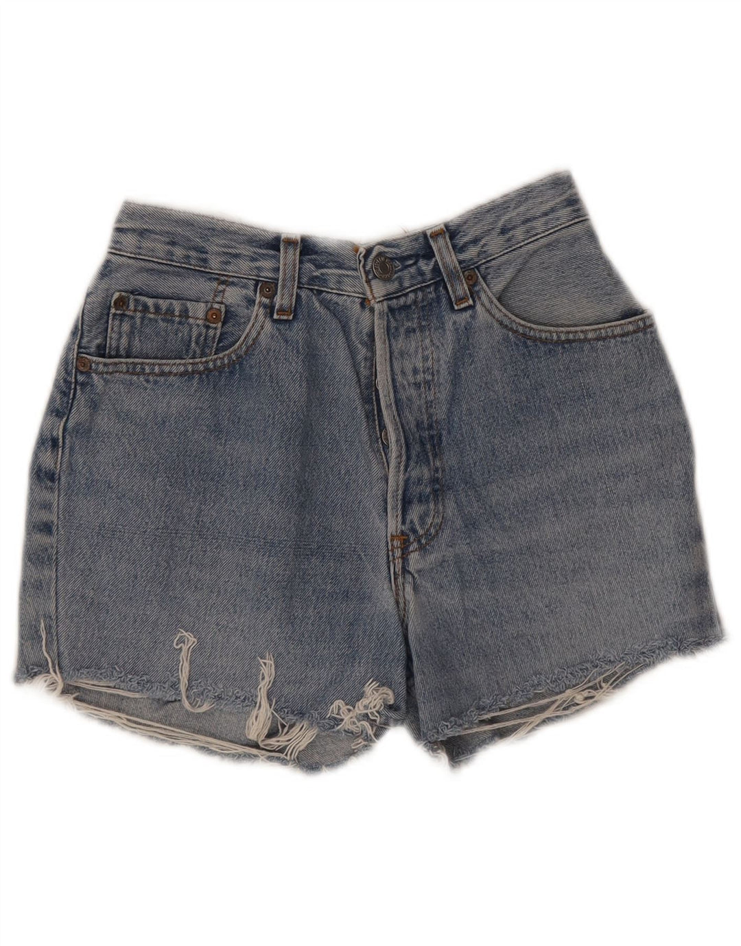 Levi's Kvinder Distressed Denim Shorts W28 Medium Blue Bomuld
