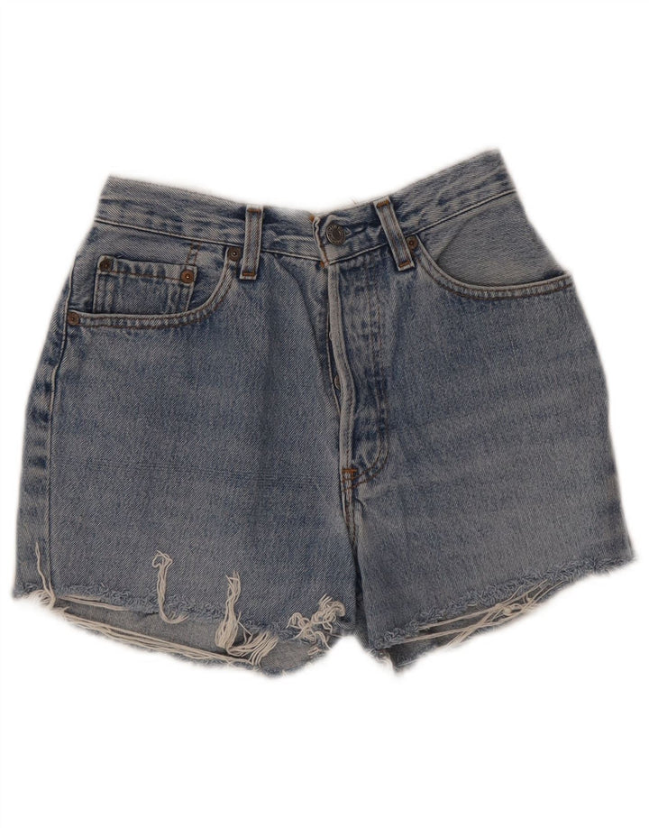 Levi's Kvinder Distressed Denim Shorts W28 Medium Blue Bomuld