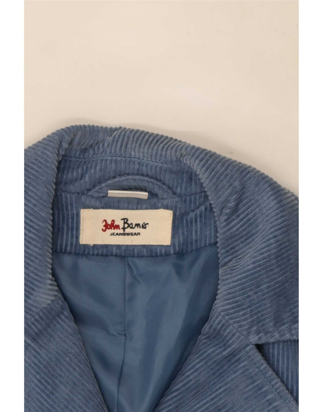 John Baner Damefløjlsjakke UK 16 Large Blue Cotton