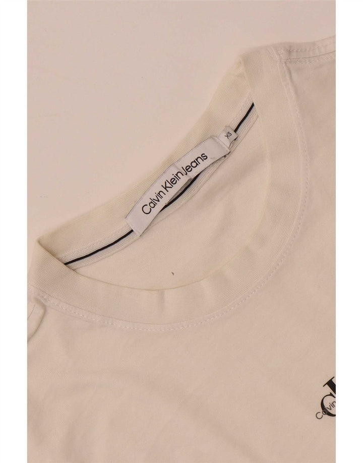 Calvin Klein Jeans Herre T-Shirt Top XS Hvid