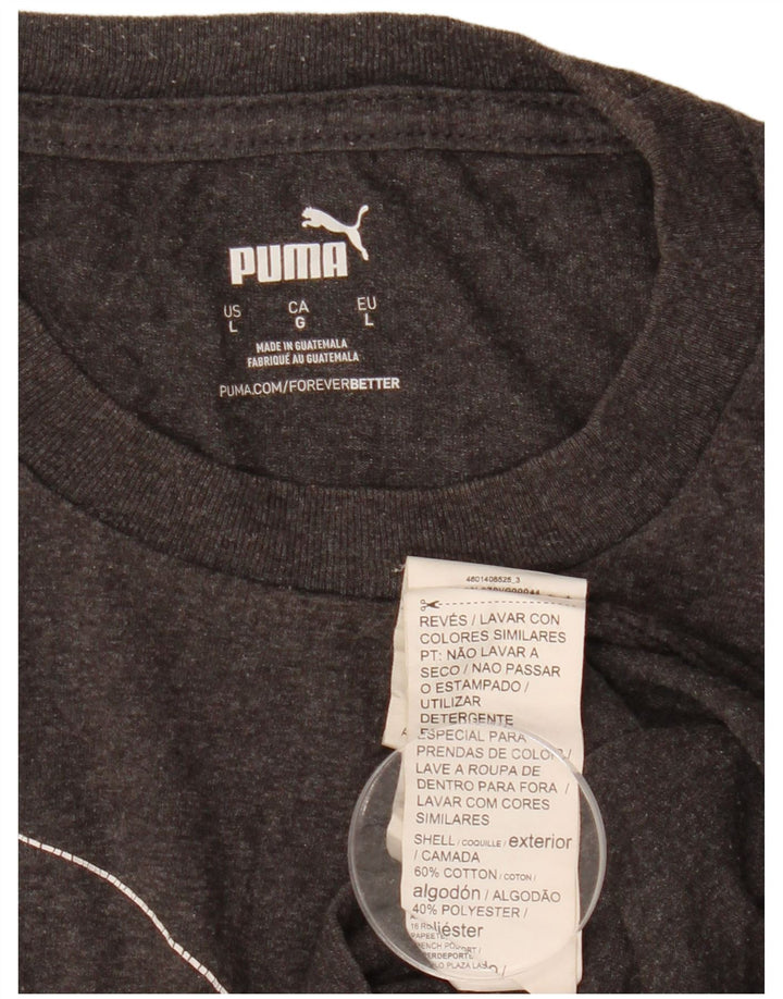 Puma Herre Grafisk T-Shirt Top Stor Grå Bomuld