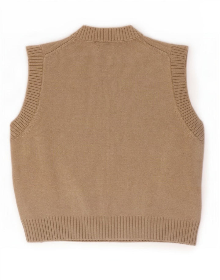 Zara Dame Vest Tank Top UK 14 Medium Beige Polyester