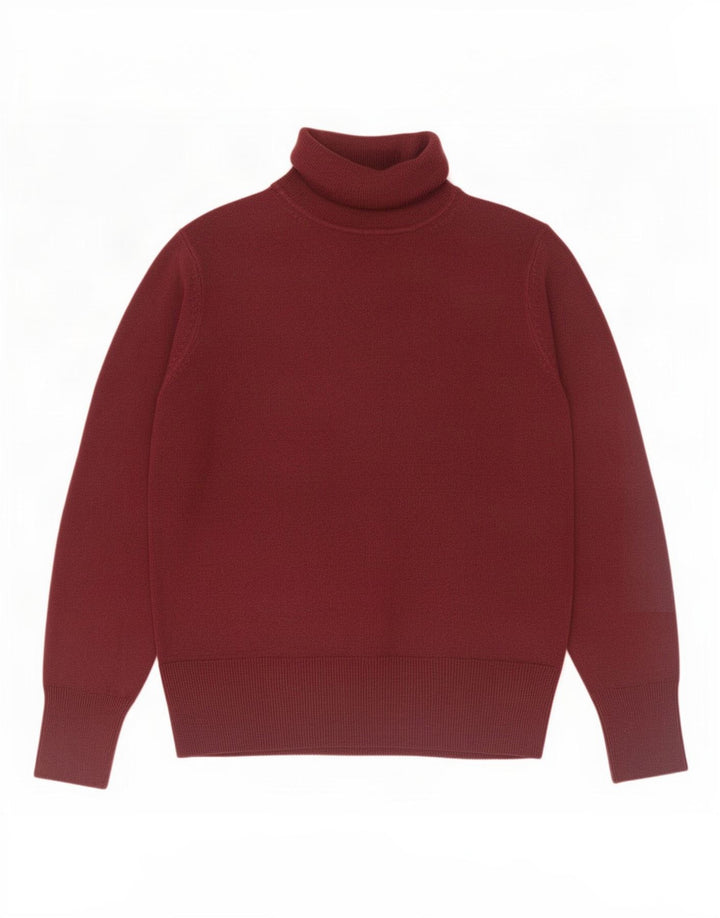 Marks & Spencer Dame Rullehals Sweater UK 12 Medium Burgundy