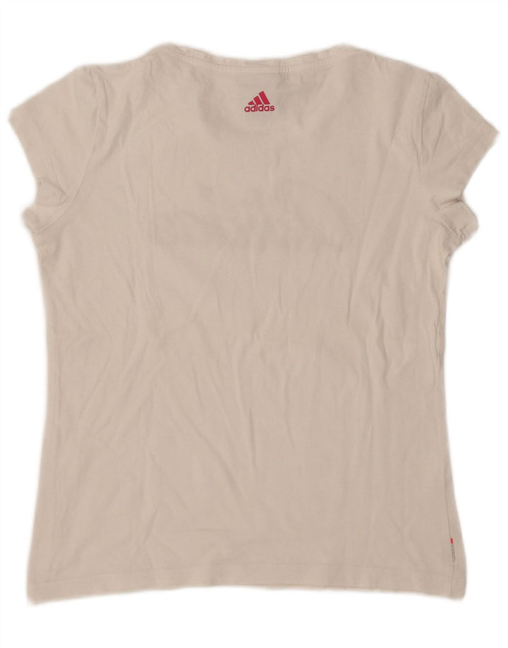 Adidas Dame Grafisk T-Shirt Top UK 16 Large White