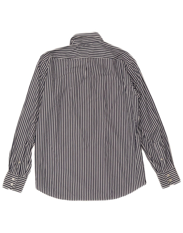 Hugo Boss Herre Regular Fit Skjorte Størrelse 42 16 1/2 Stor Marineblå Stribet