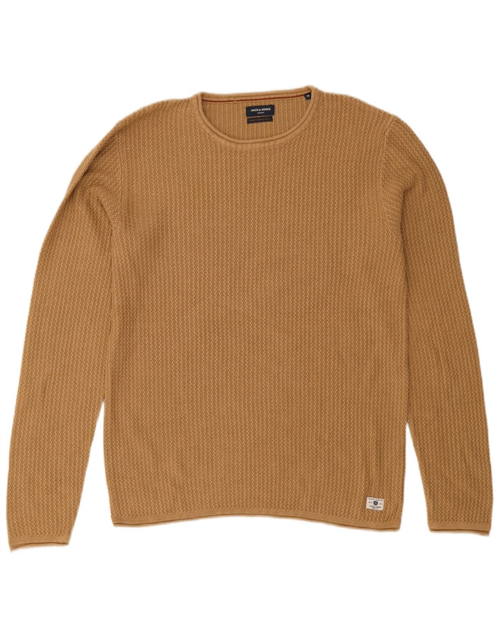 Jack & Jones herre sweater med rund hals, medium beige bomuld