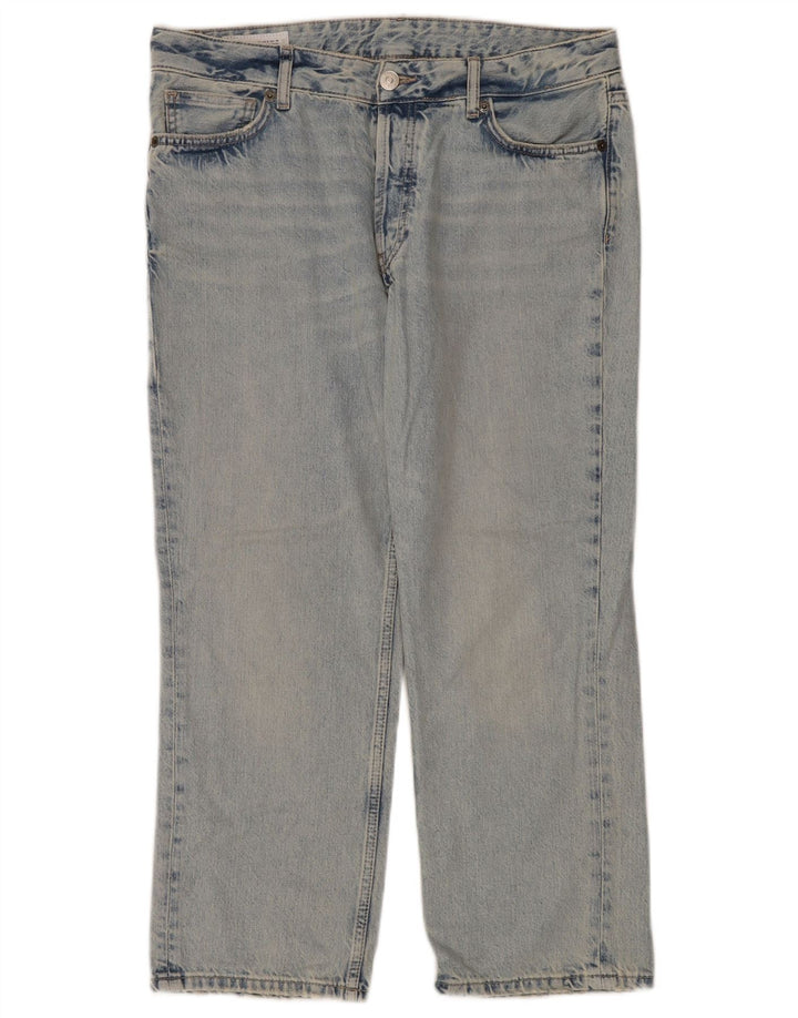 ZARA Straight Jeans til kvinder EU 40 Medium W30 L28 Blå Bomuld