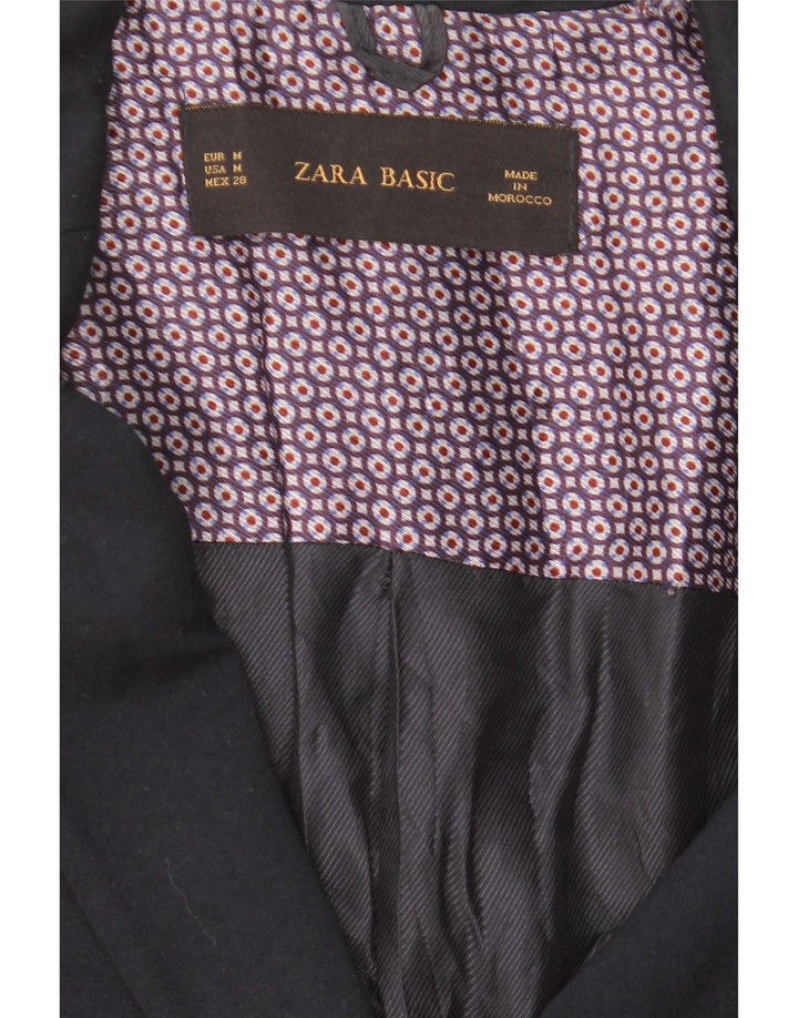 Zara Dame 1 Knap Blazer Jacket UK 12 Medium Navy Blue