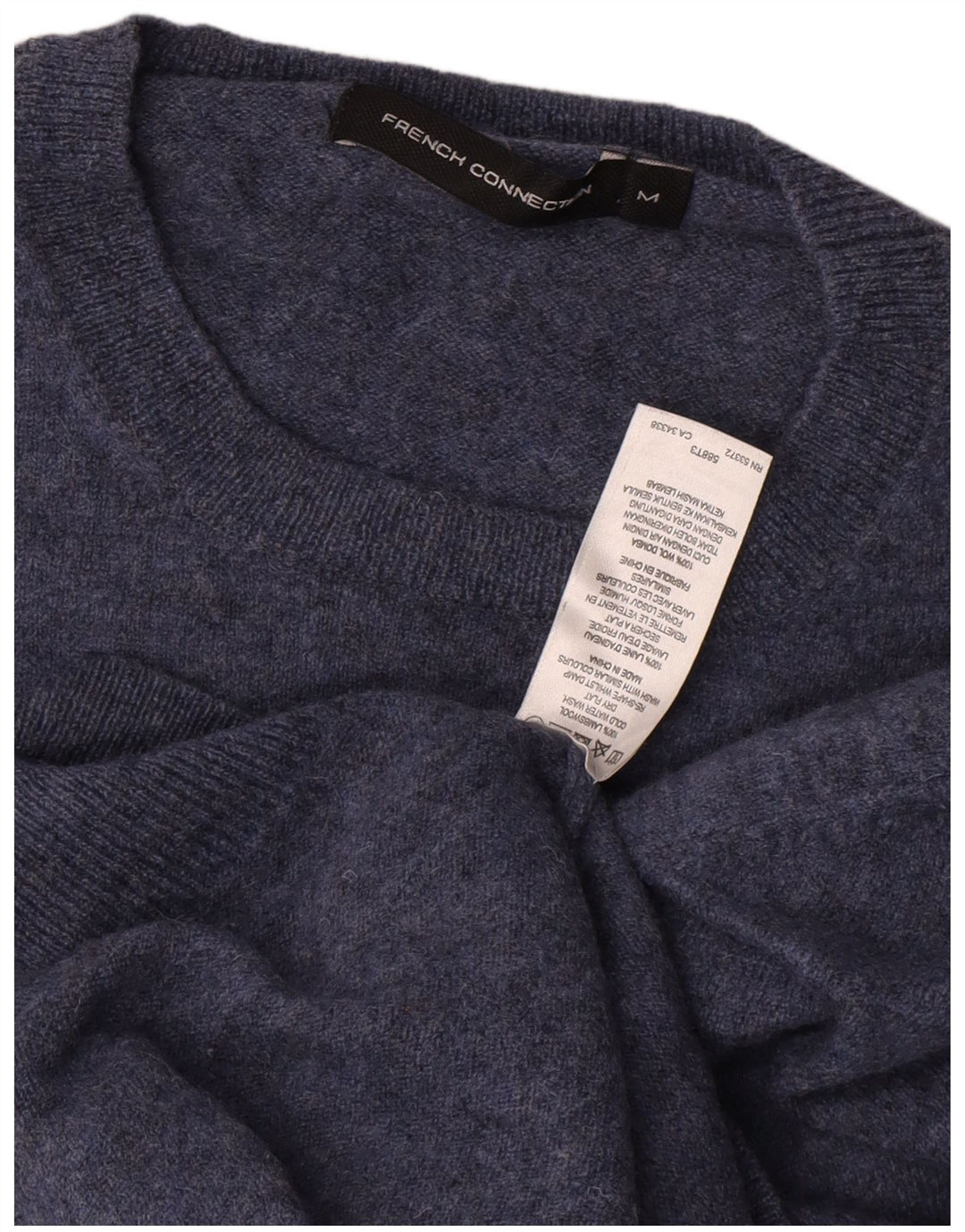 French Connection Herre Crew Neck Jumper Sweater Medium Blue Lammeuld