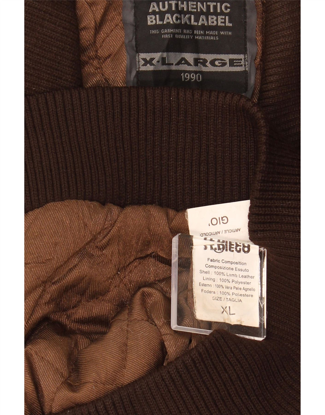 VINTAGE læderjakke til kvinder UK 18 XL brunt læder