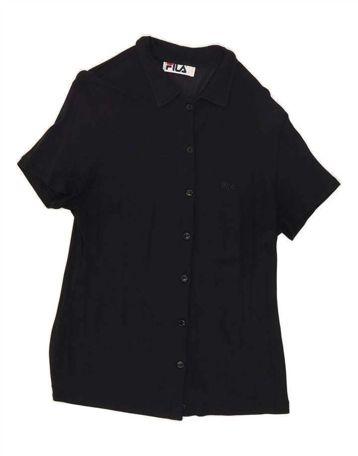 FILA Womens Short Sleeve Shirt IT 48 XL Black Vintage Fila and Second-Hand Fila from Messina Hembry 