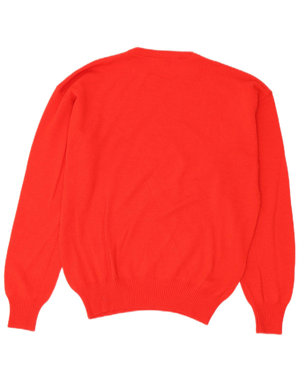 Gran Sasso Herre Crew Neck Jumper Sweater Medium Red Virgin Wool