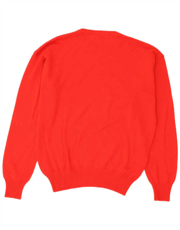 Gran Sasso Herre Crew Neck Jumper Sweater Medium Red Virgin Wool